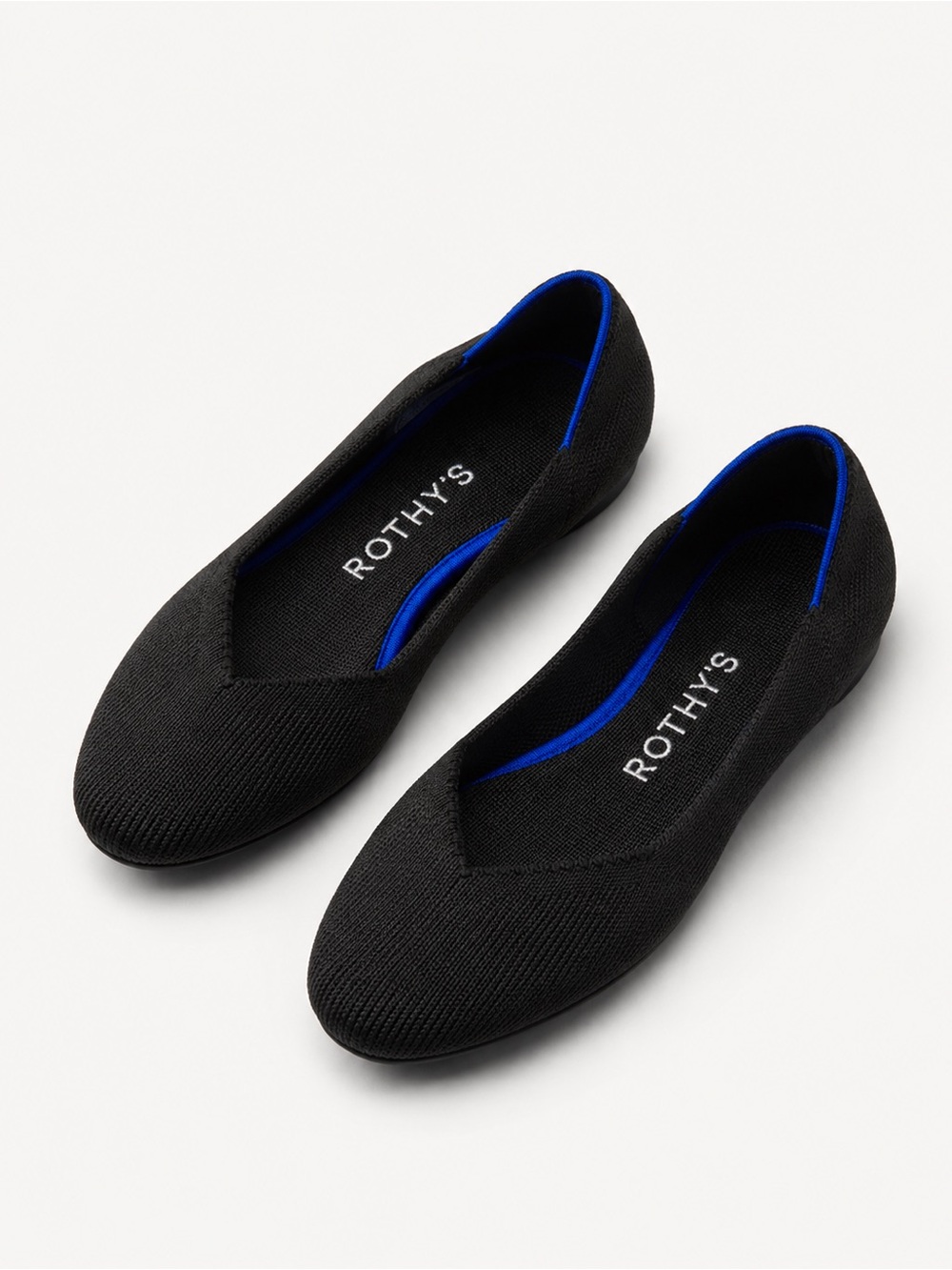 Rothy’s The Flat Women’s Size 8.5 Knit Round Toe Slip On Black Classic Original